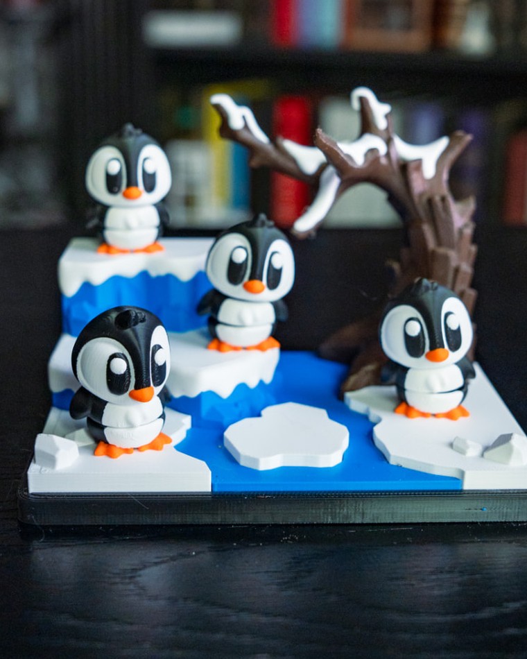 Penguin Ice Scene Diorama