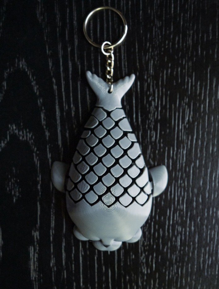 Meshy Grumpy Seal Keychain