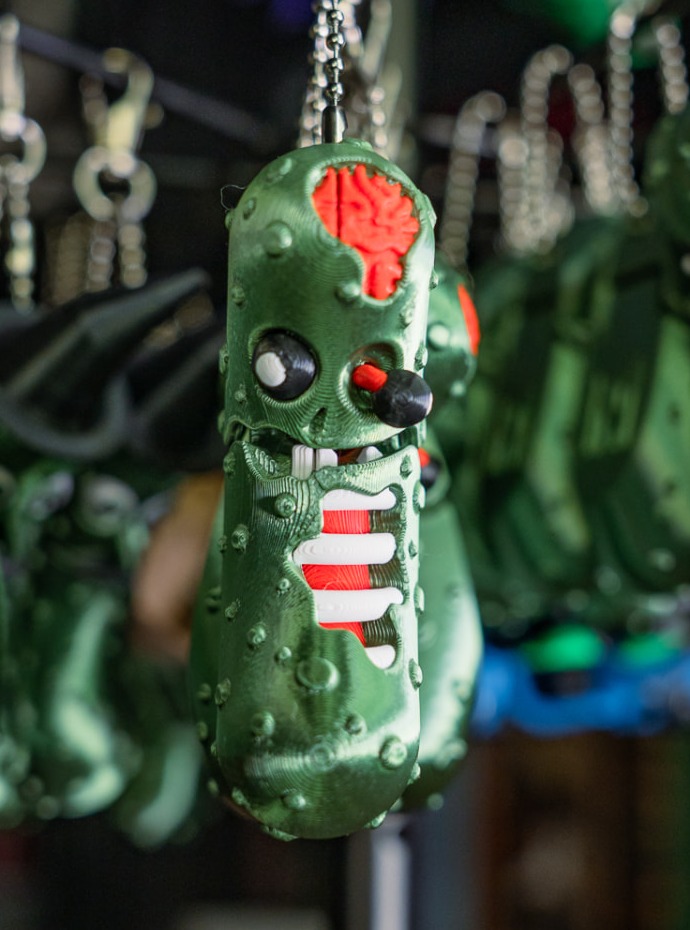 Zombie Pickle Keychain