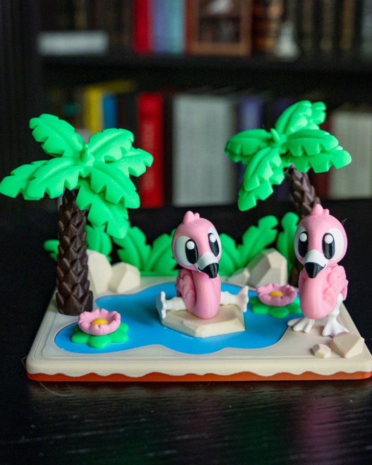 Flamingo Oasis Diorama